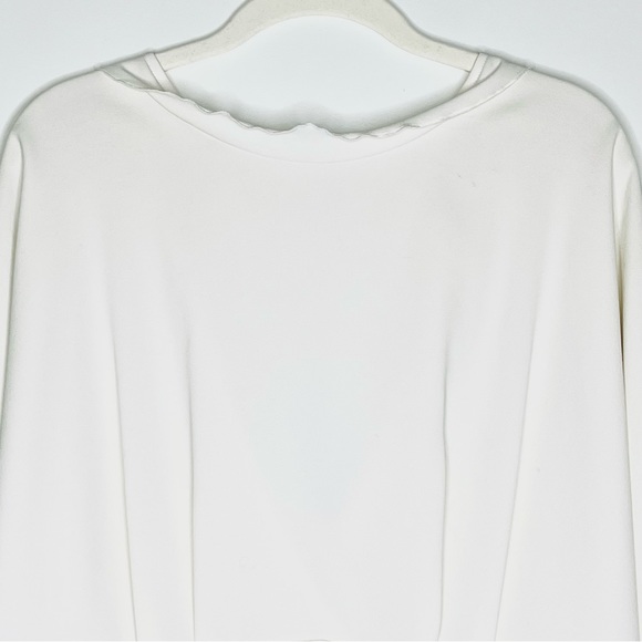 NWT IRO Ivory Crepe Bell Sleeve Ruffled V-Back Ivanoe Mini Dress - Picture 4 of 9